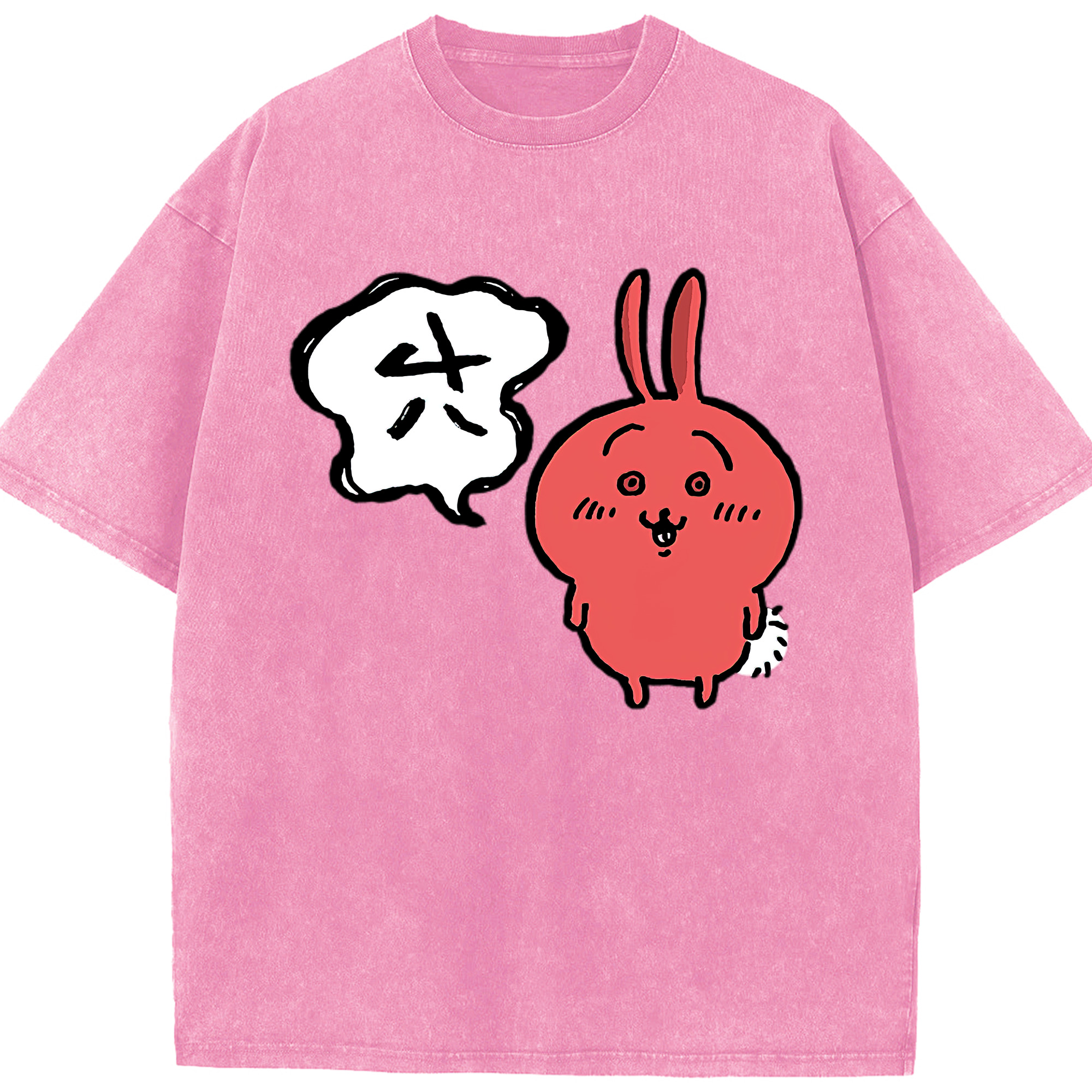 （画像用） ちいかわ ハチワレ Chii-kawa hachiware 綿100% ヴィンテージ風 半袖Tシャツ（フロントプリント）